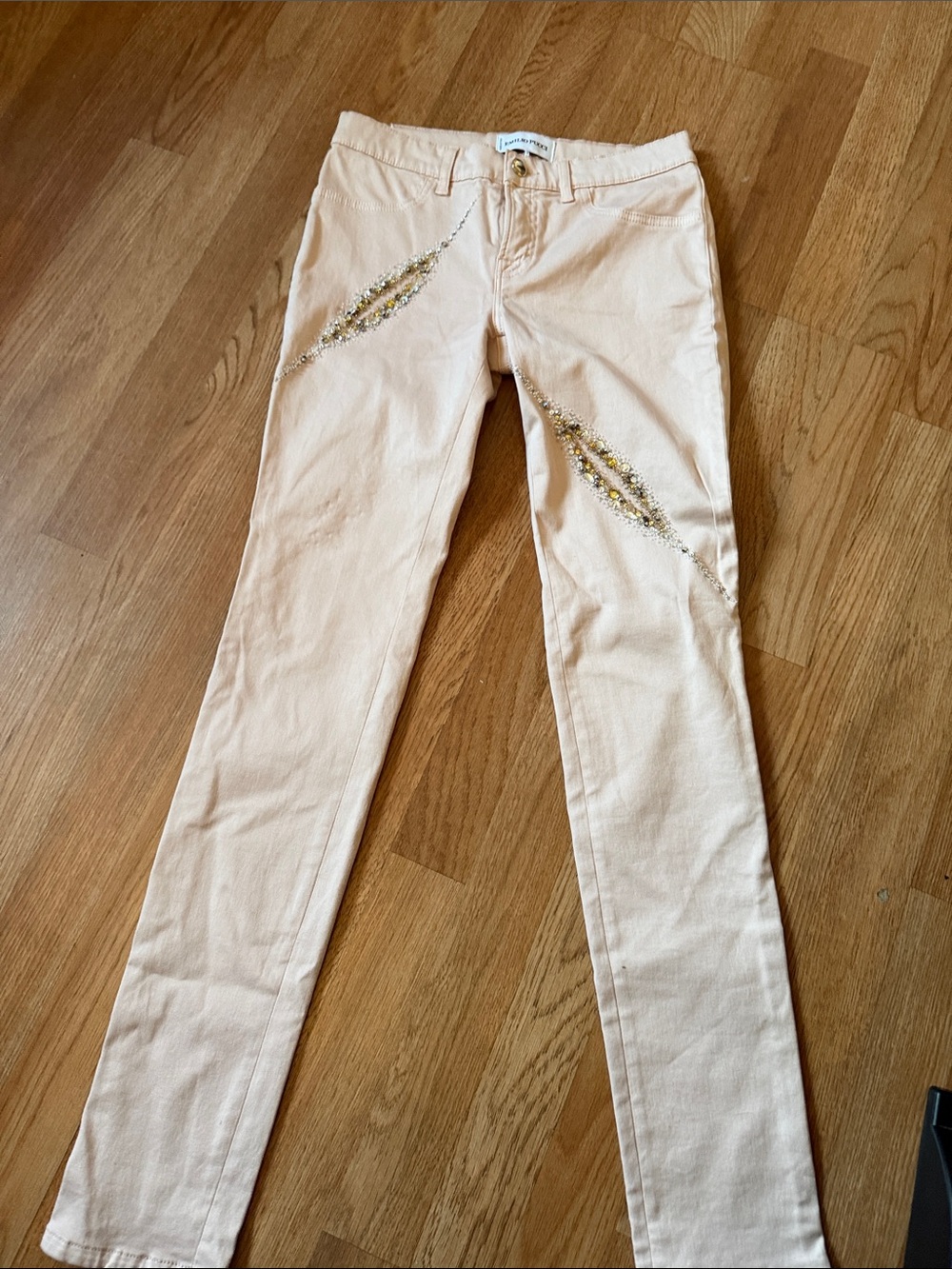 Emilio Pucci Blush Pink Embellished Slim Trousers Made in Italy 27DT11 Size 6